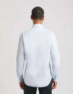 Camicia in cotone con microfantasia