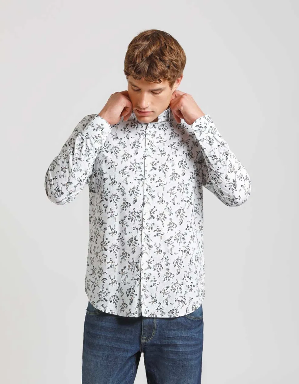Camicia manica lunga con fantasia