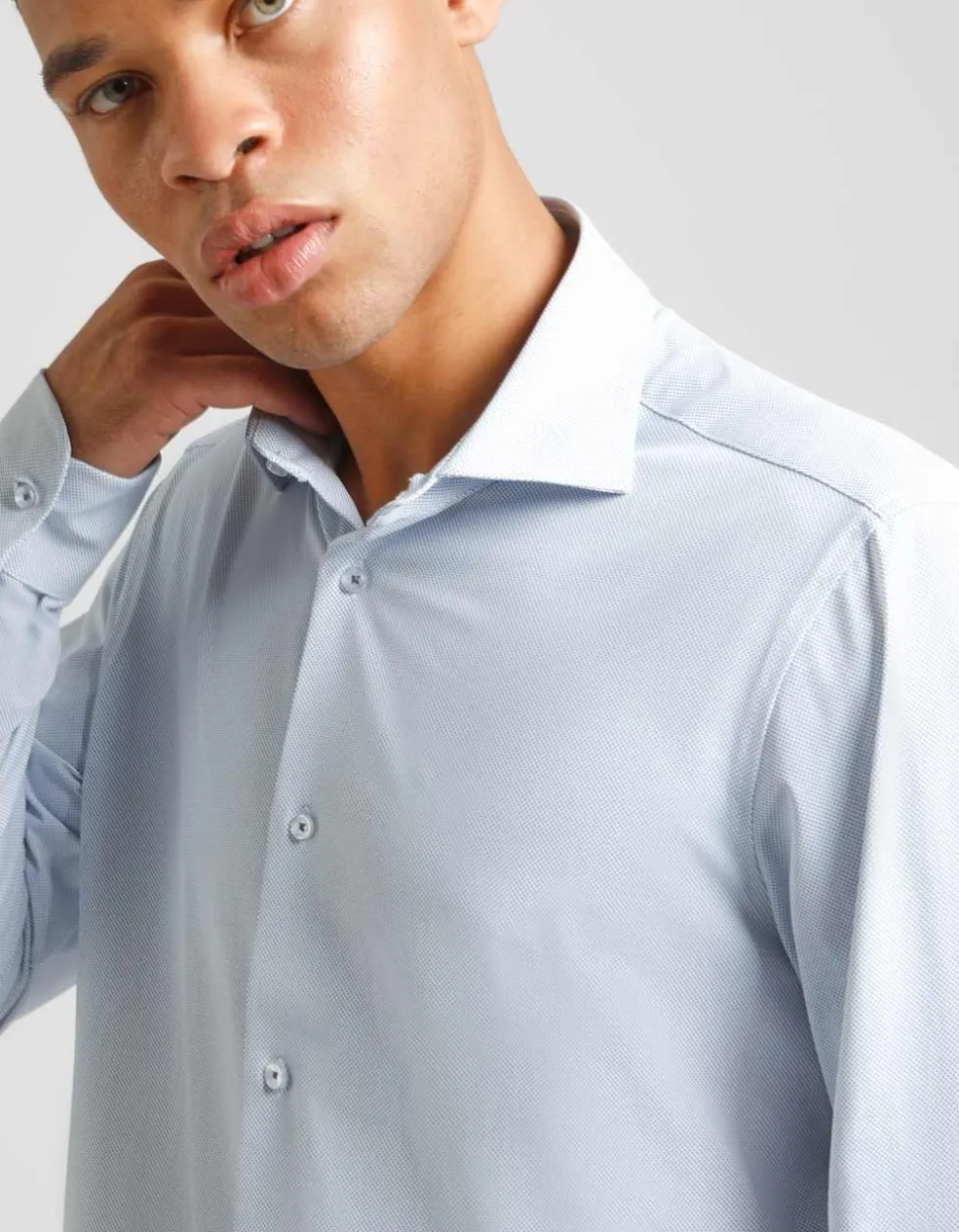 Camicia manica lunga con microfantasia