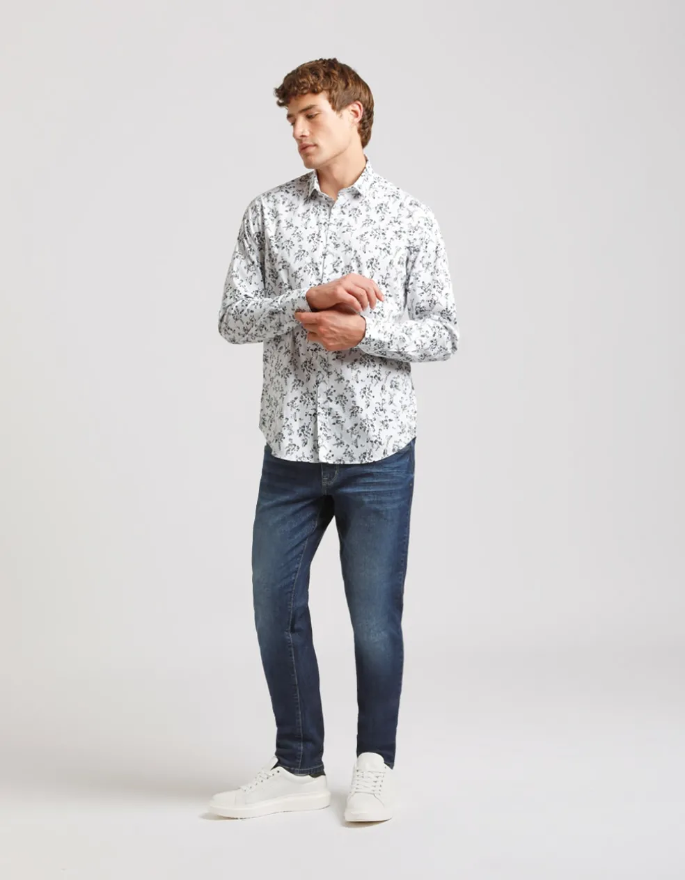 Camicia manica lunga con fantasia