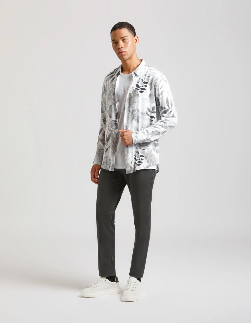 Camicia manica lunga in viscosa