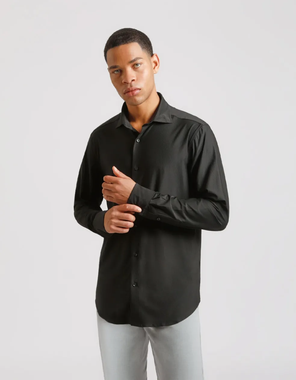 Camicia manica lunga tinta unita
