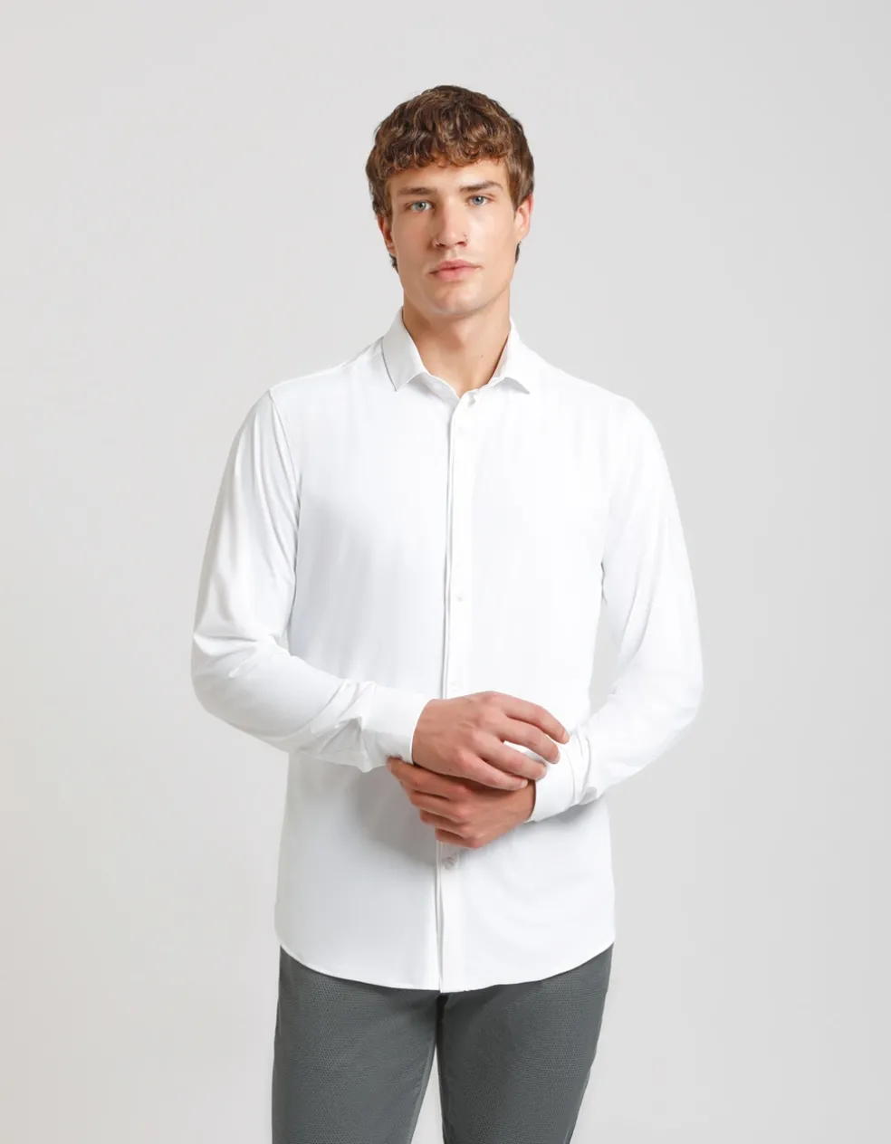 Camicia manica lunga tinta unita