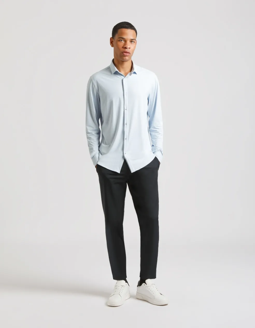 Camicia manica lunga tinta unita