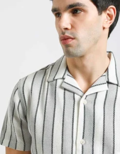 Camicia mezza manica a righe