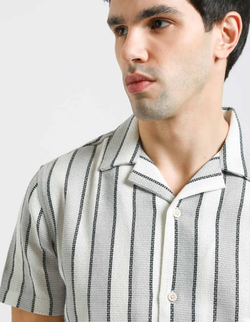 Camicia mezza manica a righe