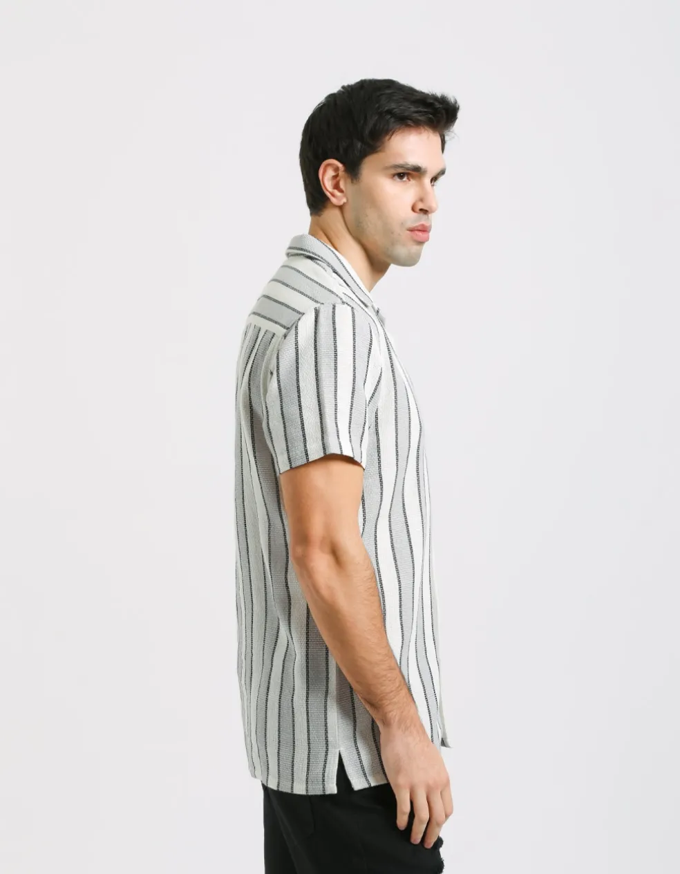 Camicia mezza manica a righe