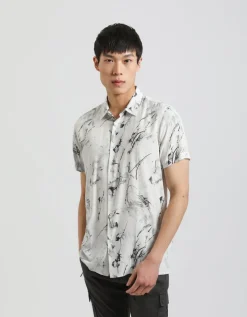 Camicia mezza manica fantasia 100% viscosa