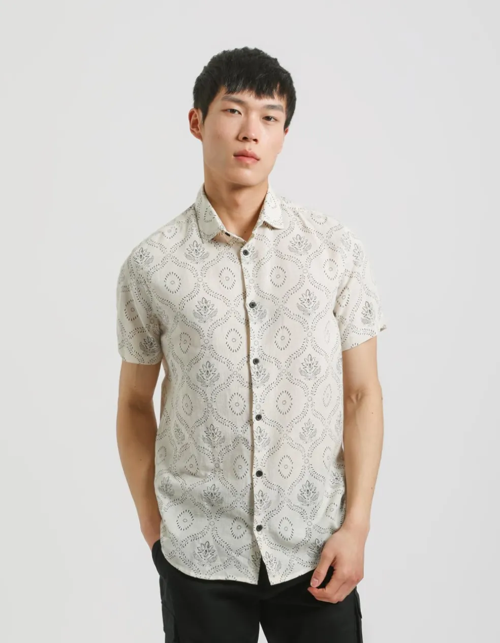 Camicia mezza manica fantasia
