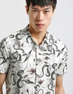 Camicia mezza manica fantasia 100% viscosa