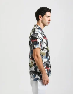 Camicia mezza manica fantasia 100% viscosa