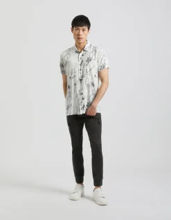 Camicia mezza manica fantasia 100% viscosa