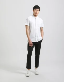 Camicia mezza manica in tessuto elastico