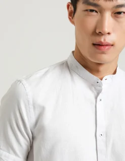 Camicia mezza manica misto lino