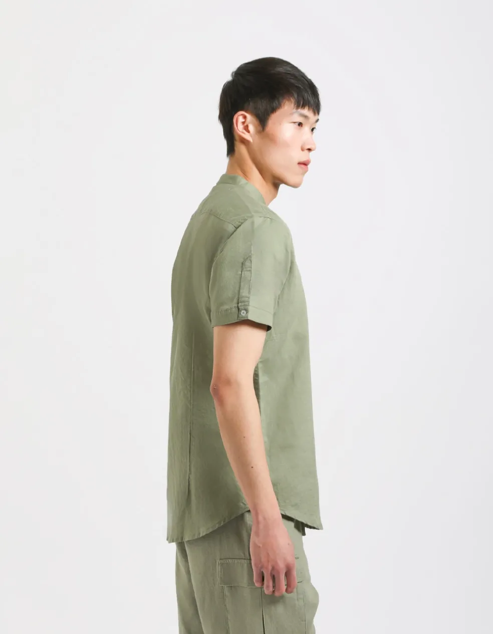 Camicia mezza manica misto lino