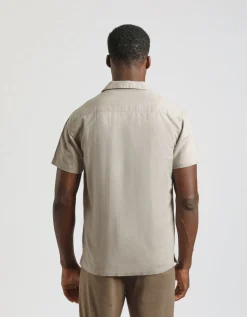 Camicia mezza manica misto lino