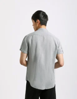 Camicia mezza manica misto lino