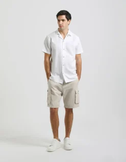 Camicia mezza manica misto lino