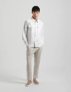 Camicia misto lino con tasconi