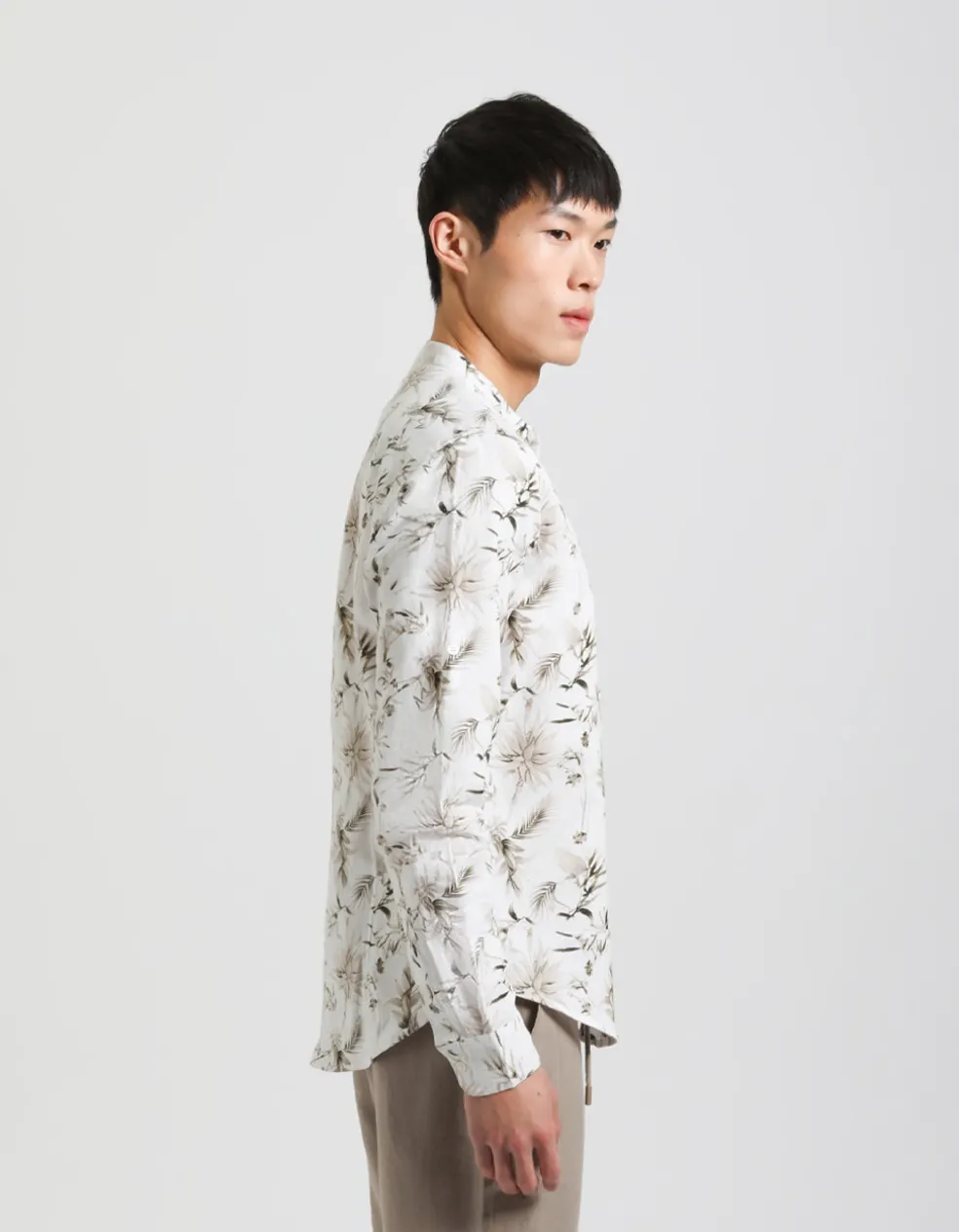 Camicia misto lino fantasia