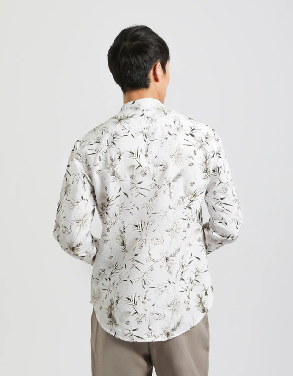 Camicia misto lino fantasia