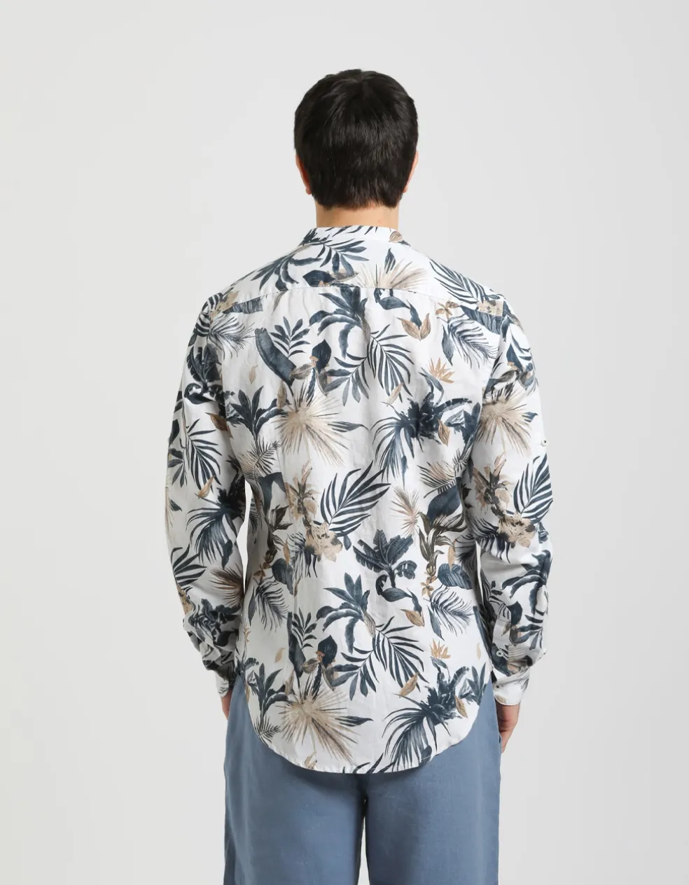 Camicia misto lino fantasia