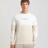 Felpa girocollo colorblock