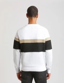 Felpa girocollo colorblock