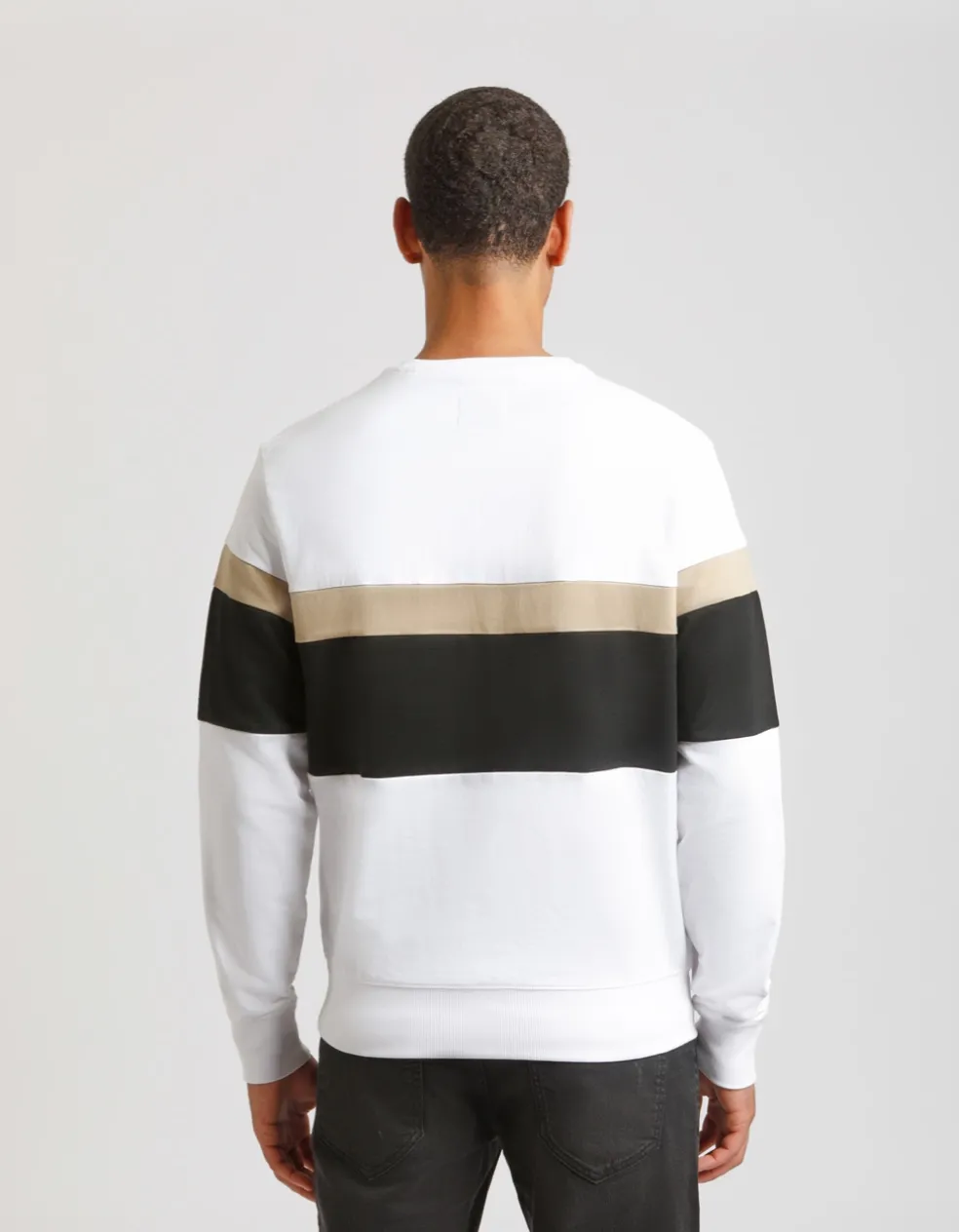 Felpa girocollo colorblock