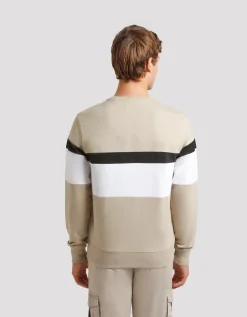 Felpa girocollo colorblock