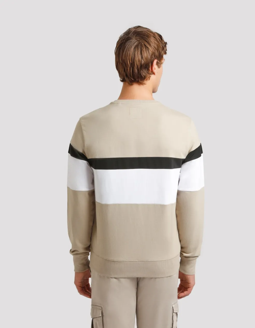 Felpa girocollo colorblock