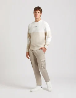 Felpa girocollo colorblock