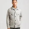 Giacca camicia effetto suede