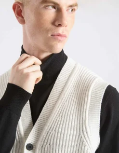Gilet in viscosa con bottoni