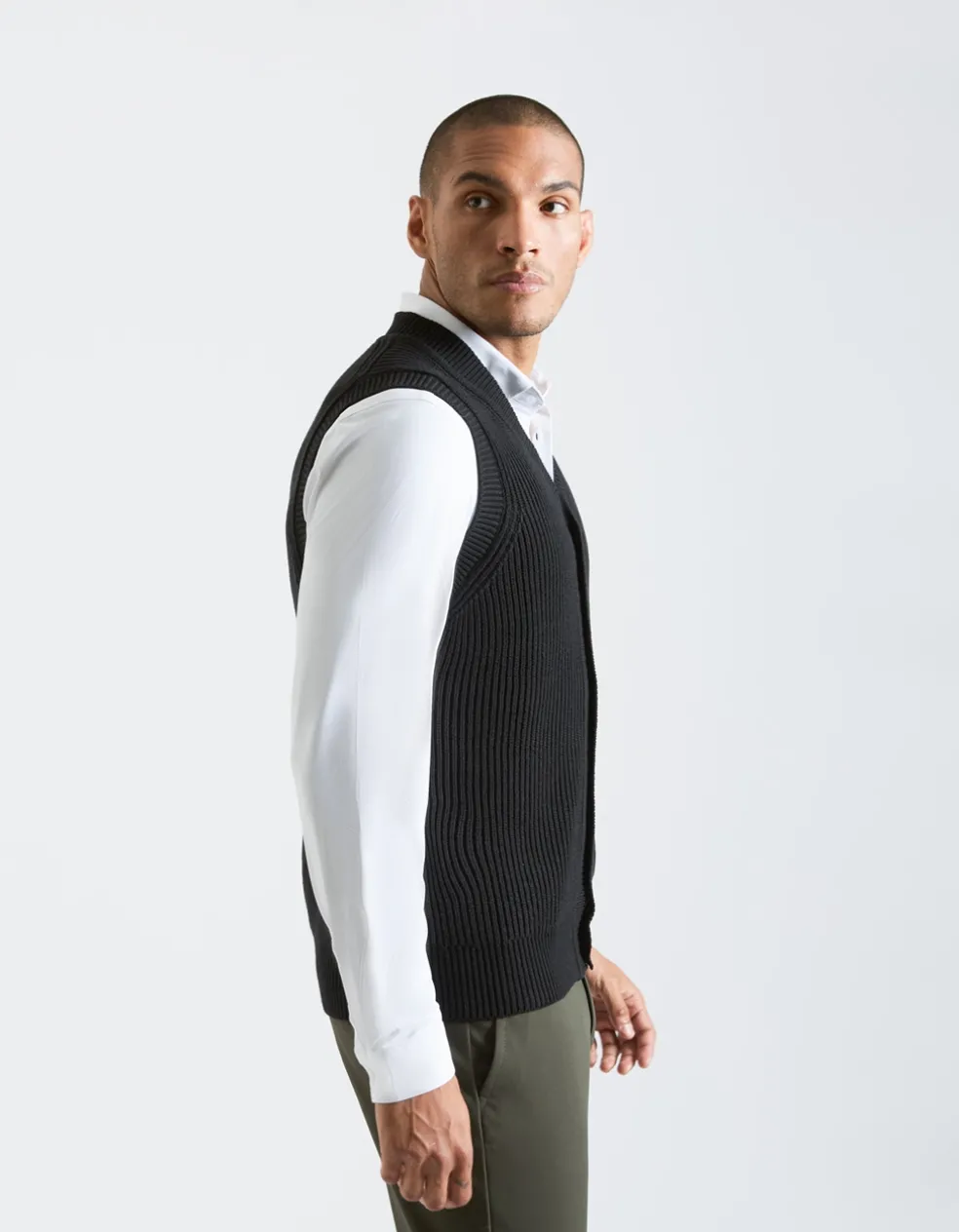 Gilet in viscosa con bottoni