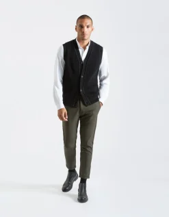 Gilet in viscosa con bottoni