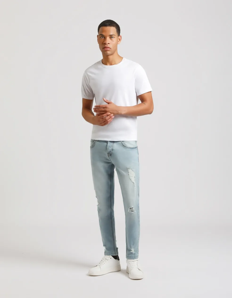 Jeans skinny fit con strappi
