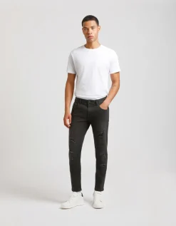 Jeans skinny fit nero con strappi