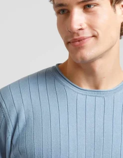 Maglia girocollo a coste