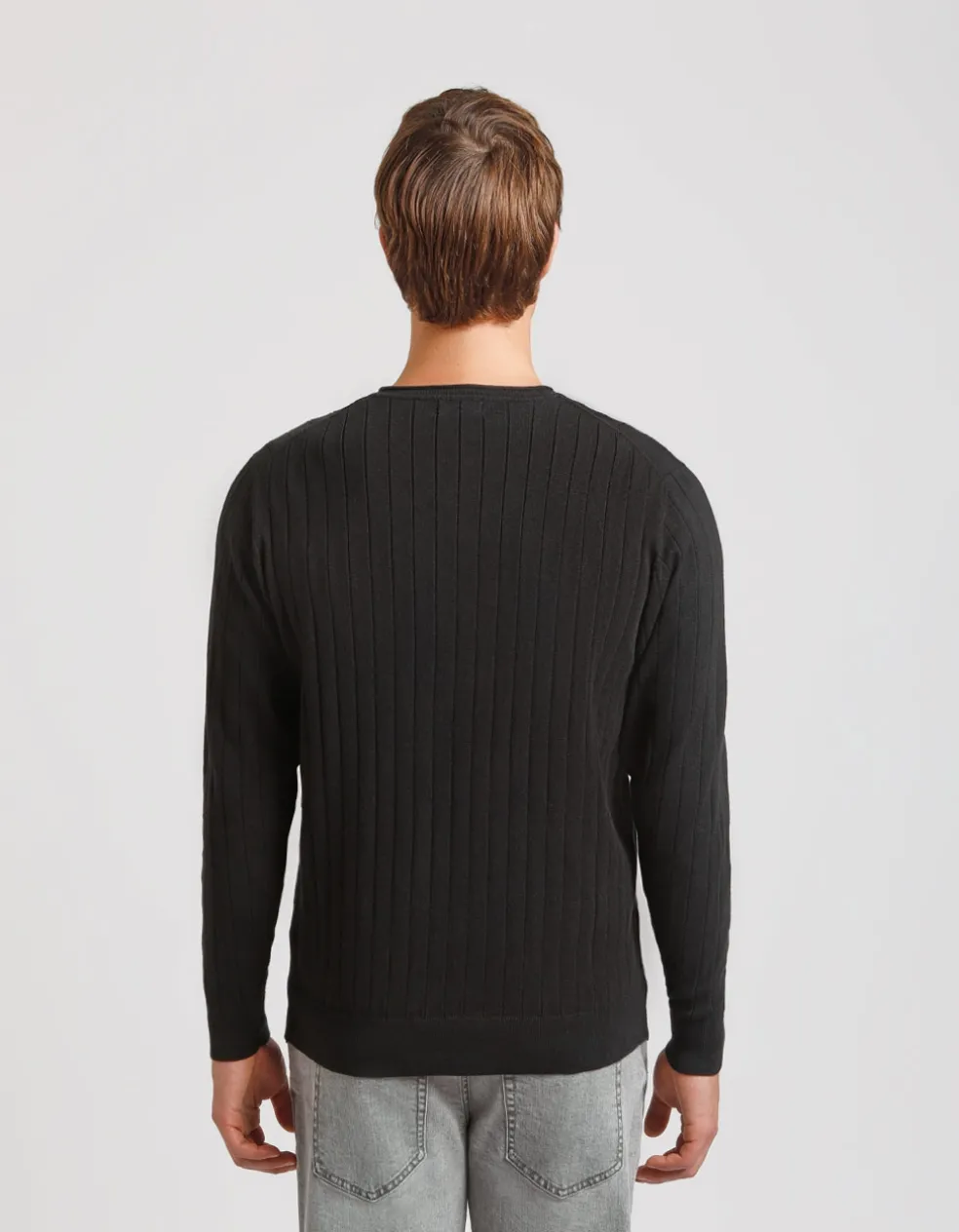 Maglia girocollo a coste