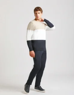 Maglia girocollo colorblock