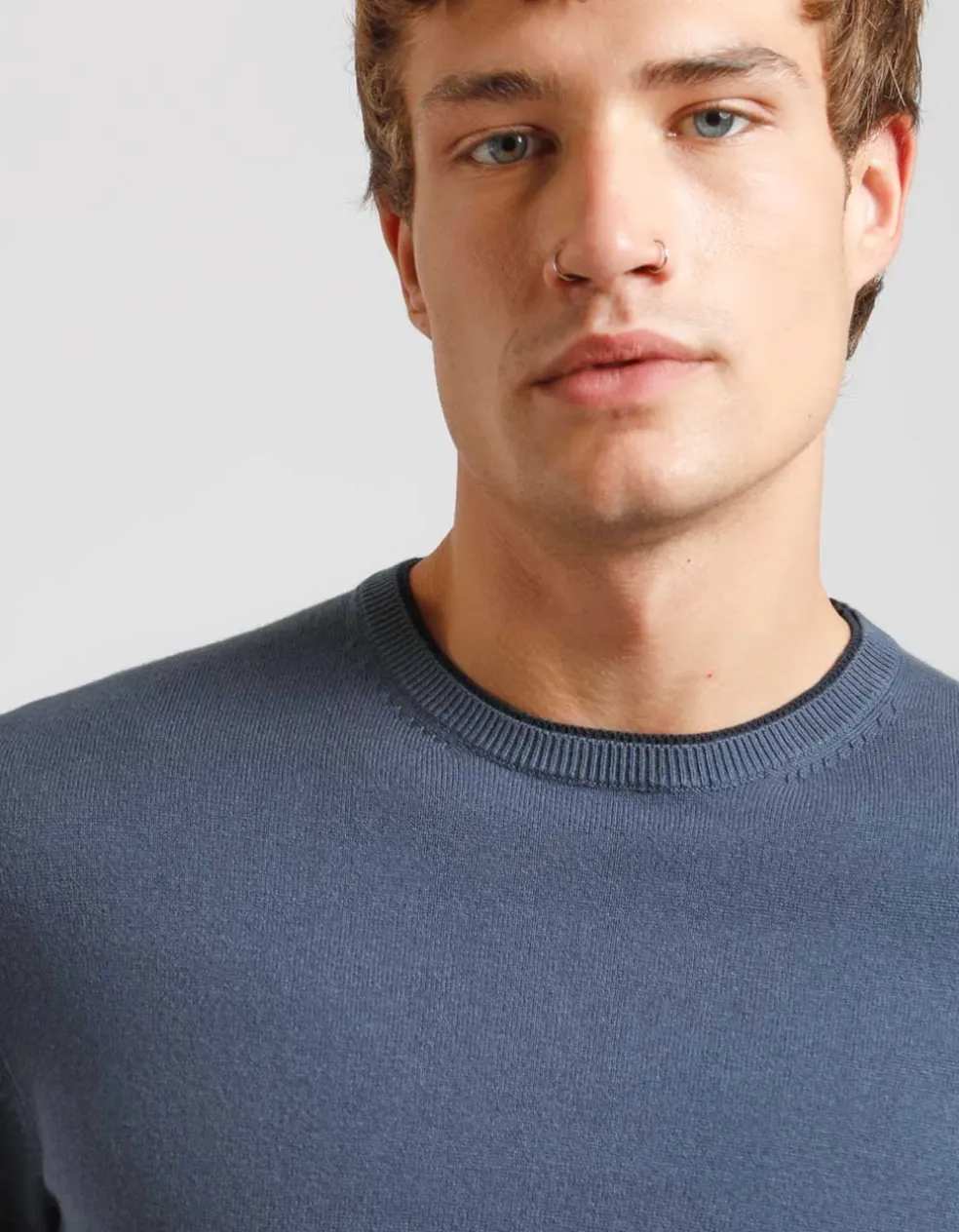 Maglia girocollo doppio collo