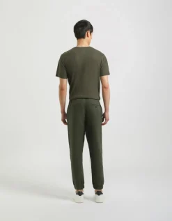 Pantaloni misto lino con elastici alle caviglie