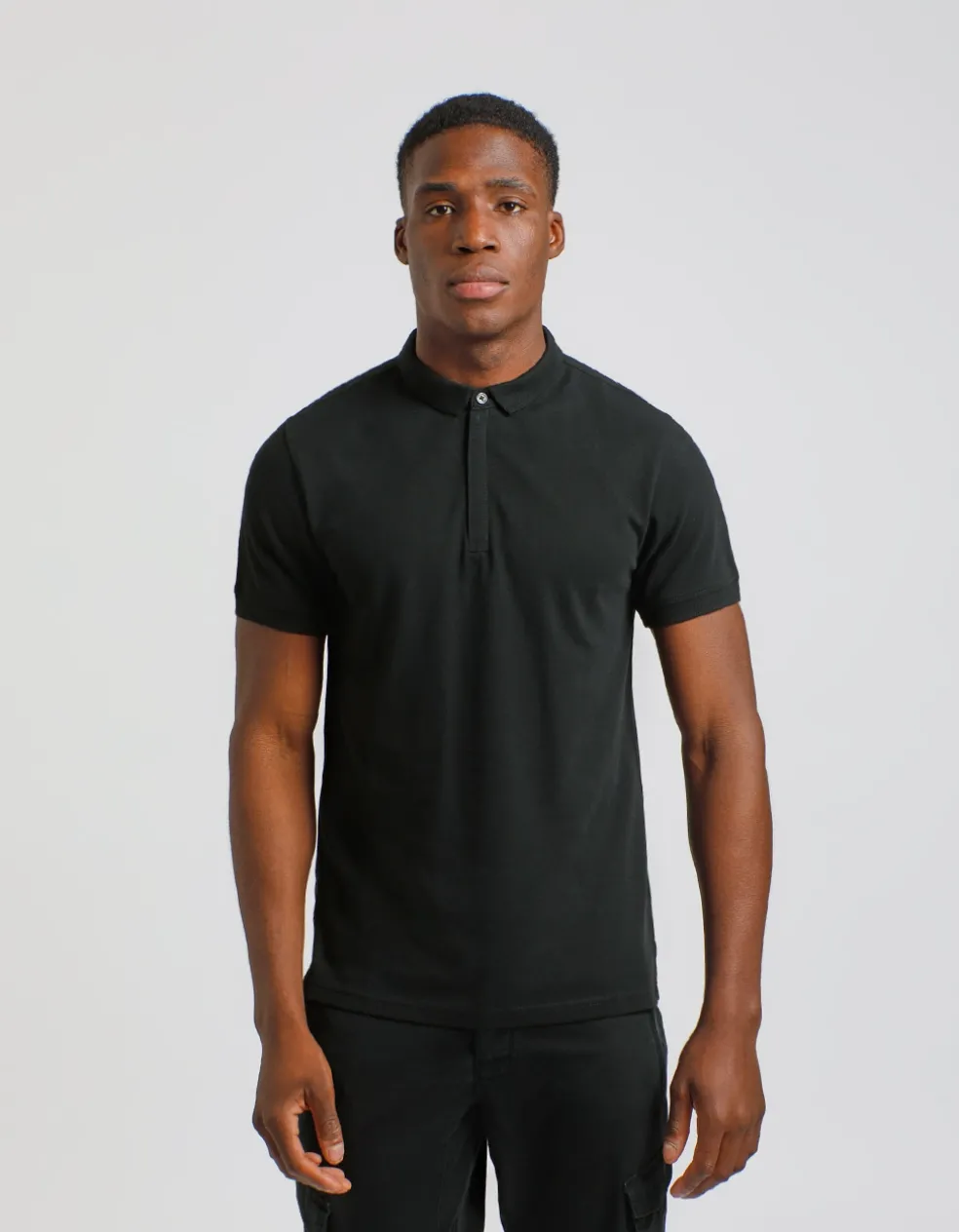 Polo con zip 100% cotone