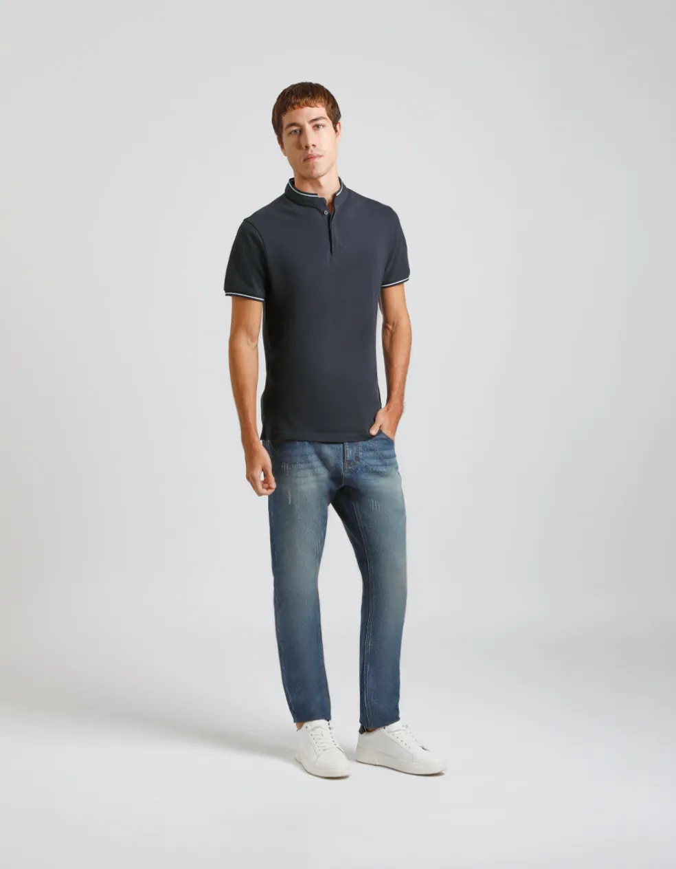 Polo coreana 100% cotone