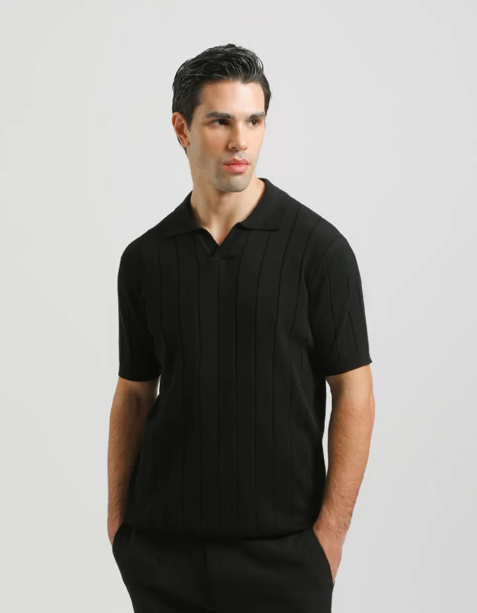 Polo in maglia a coste