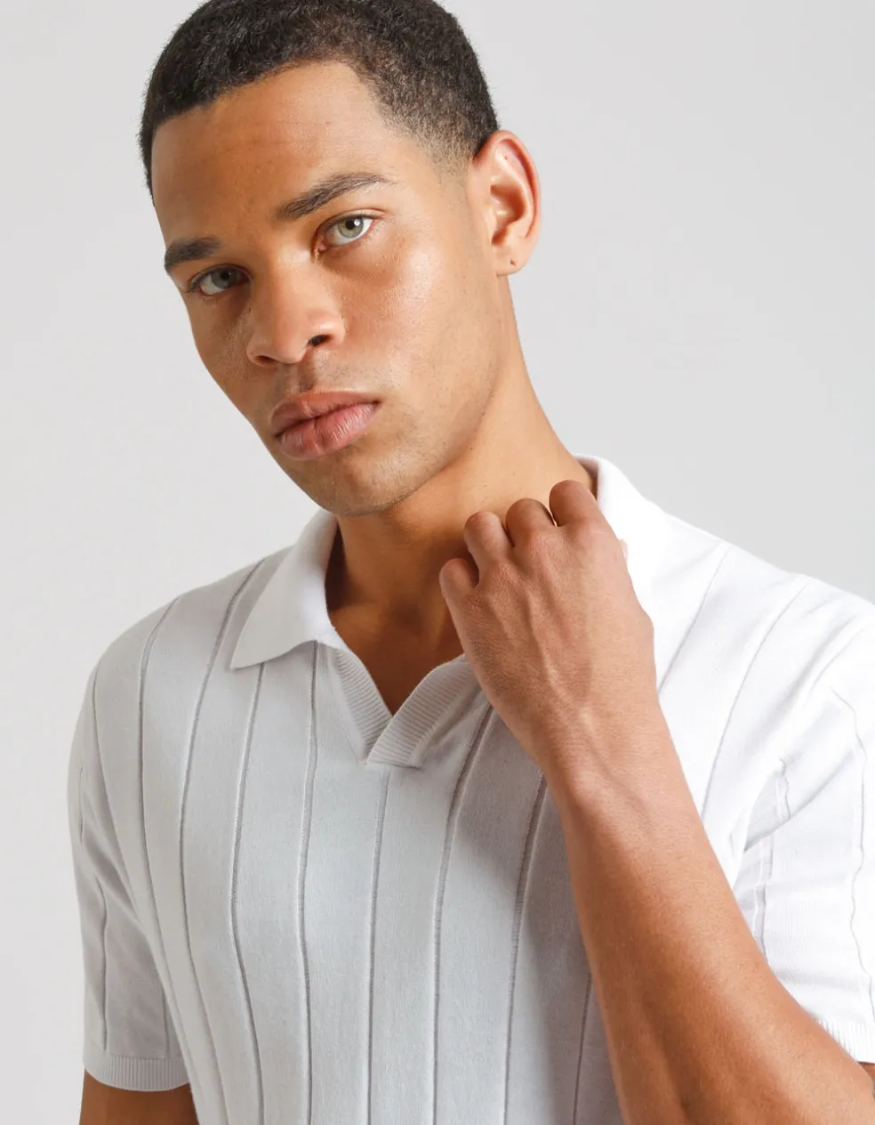 Polo in maglia a coste
