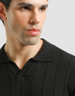 Polo in maglia a coste