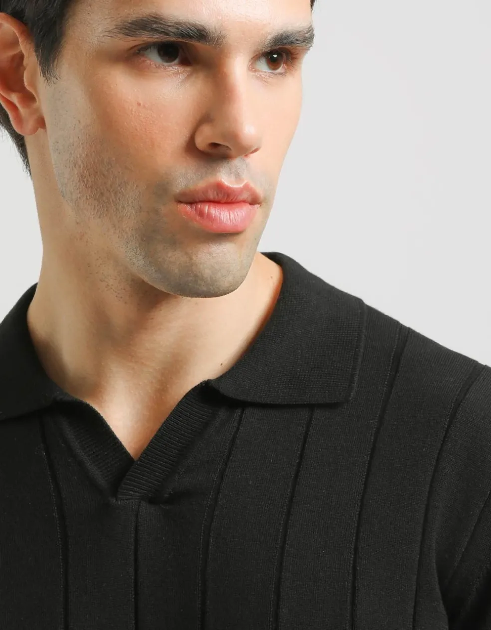 Polo in maglia a coste