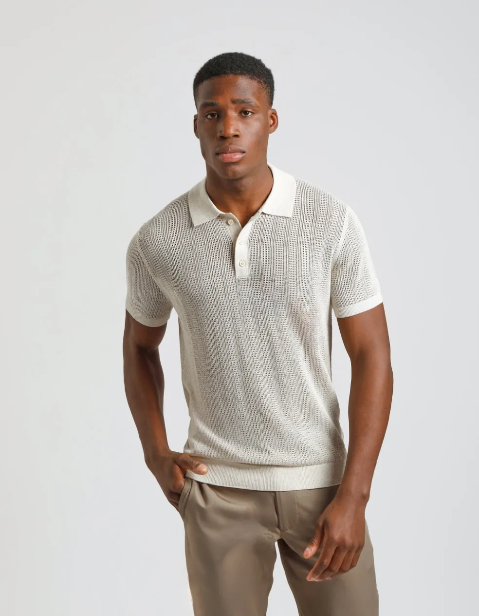 Polo in maglia forata